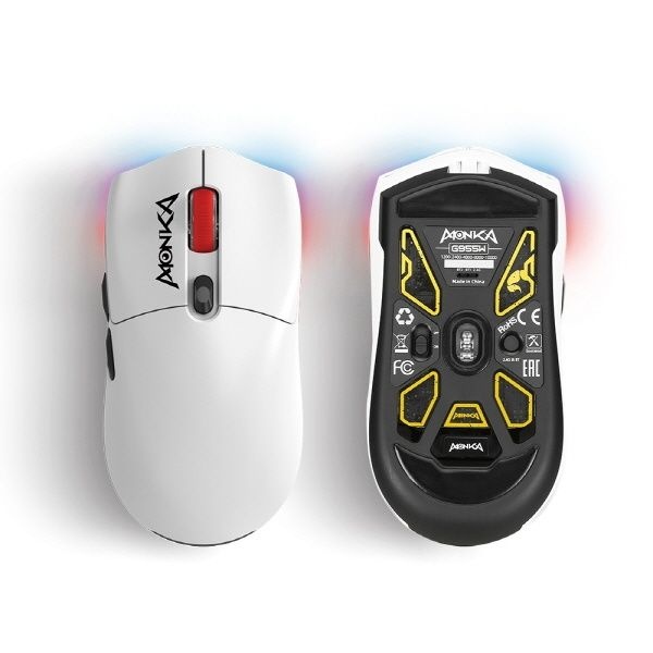 UnKnown MONKA 유.무선 게이밍 마우스, G995W GURU 화이트