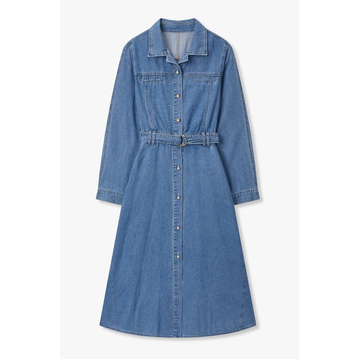 GCUT 25F/W버튼업 벨티드 데님 원피스7255355106 570218