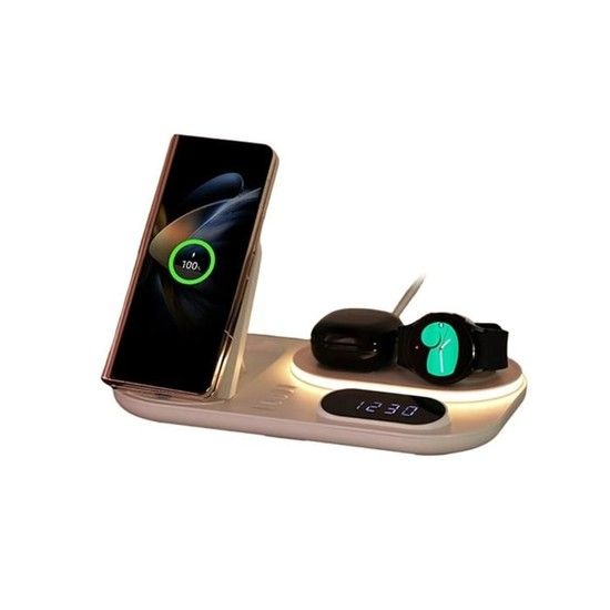 무아스 올라운더 4in1 고속 무선충전 무드등 시계 갤럭시용