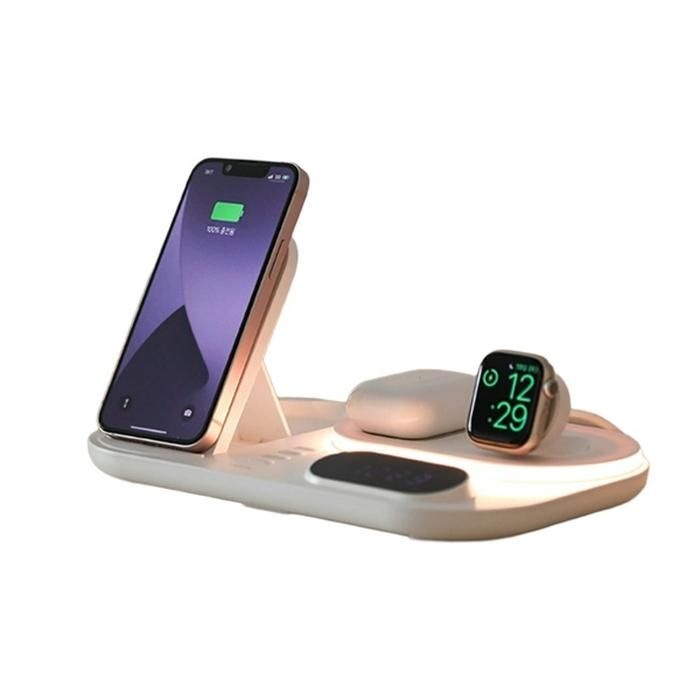 제조국 항목 참조 무아스 올라운더 4in1 고속 무선충전 무드등 시계 애플용