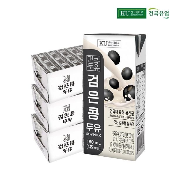 건국두유 검은콩 두유 190ml 72팩