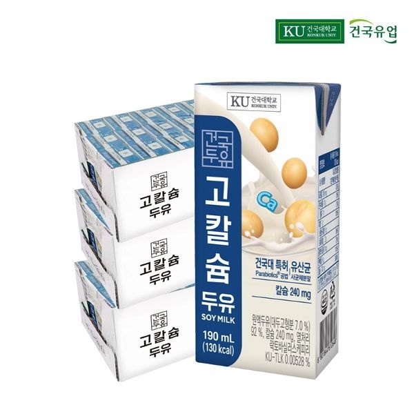 건국두유 고칼슘 두유 190ml 72팩