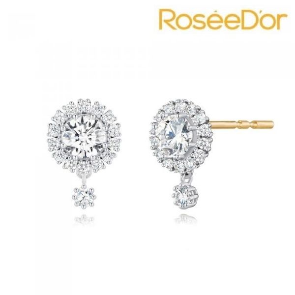 [롯데백화점] 로제도르 마리앙스벨(Q30)(WG) 귀걸이 250100177 14K 골든듀AMC JD