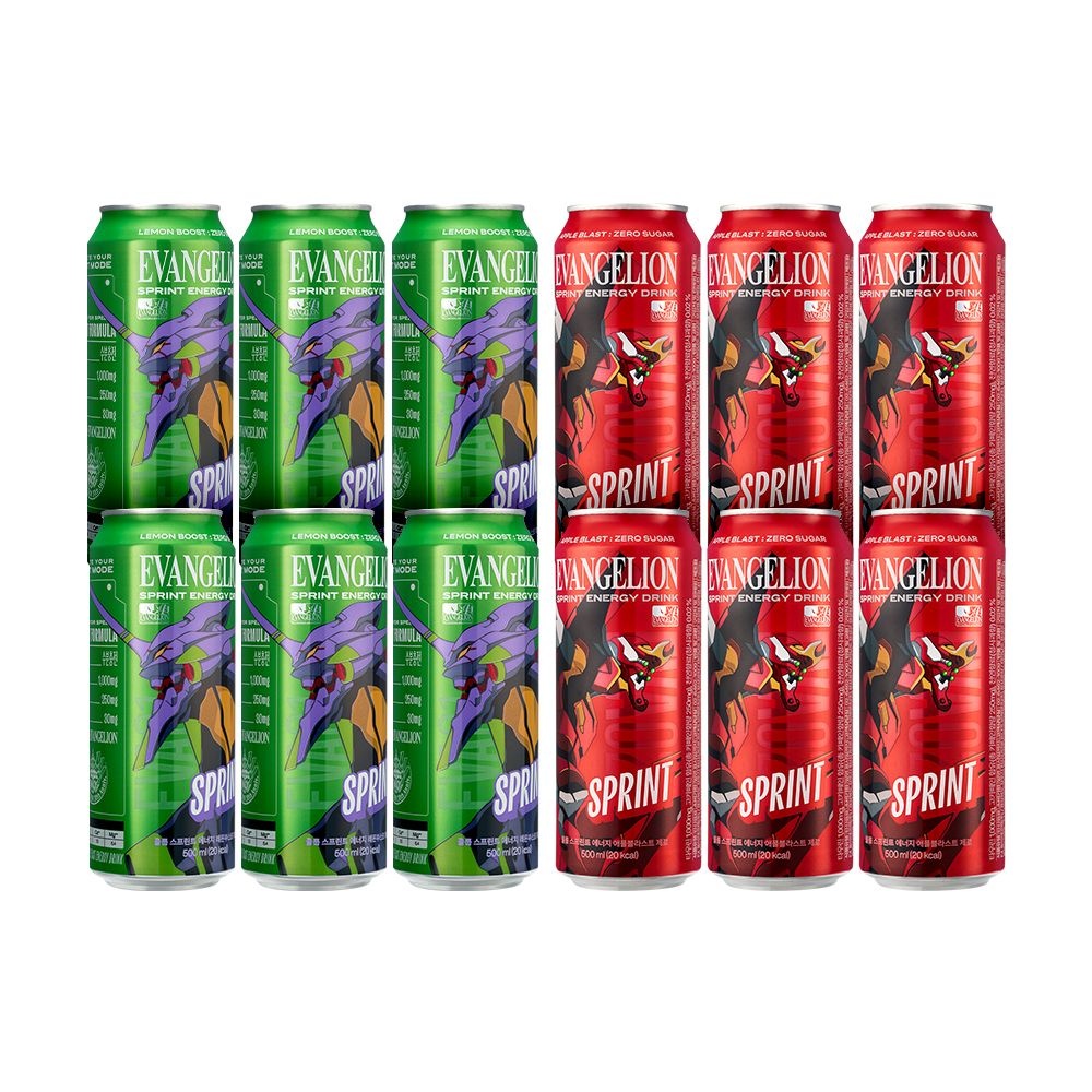 클룹 제로 에반게리온 스프린트 에너지 레몬부스트 애플블라스트 500ml 각 6캔(총12캔)