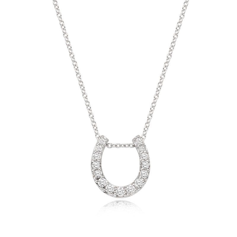 [롯데백화점] 티르리르 [부산본점단독] 행운 말발굽 큐빅 화이트 실버 목걸이 STNSSVW00534M LE1220318728