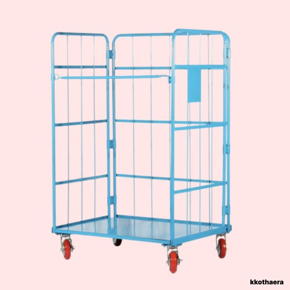 [꽃해라스토어 제휴사]롤테이너대차 세탁물 물류센터 우레탄 바퀴 카트 고하중