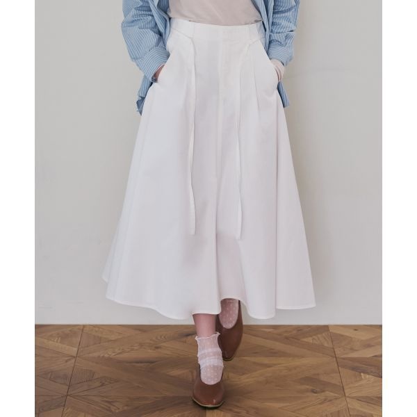 <매장정품> DRAW FIT 드로우핏 DRAWFIT WOMEN 원 턱 코튼 플레어 스커트 [WHITE] DFWMSK4390WH 670192