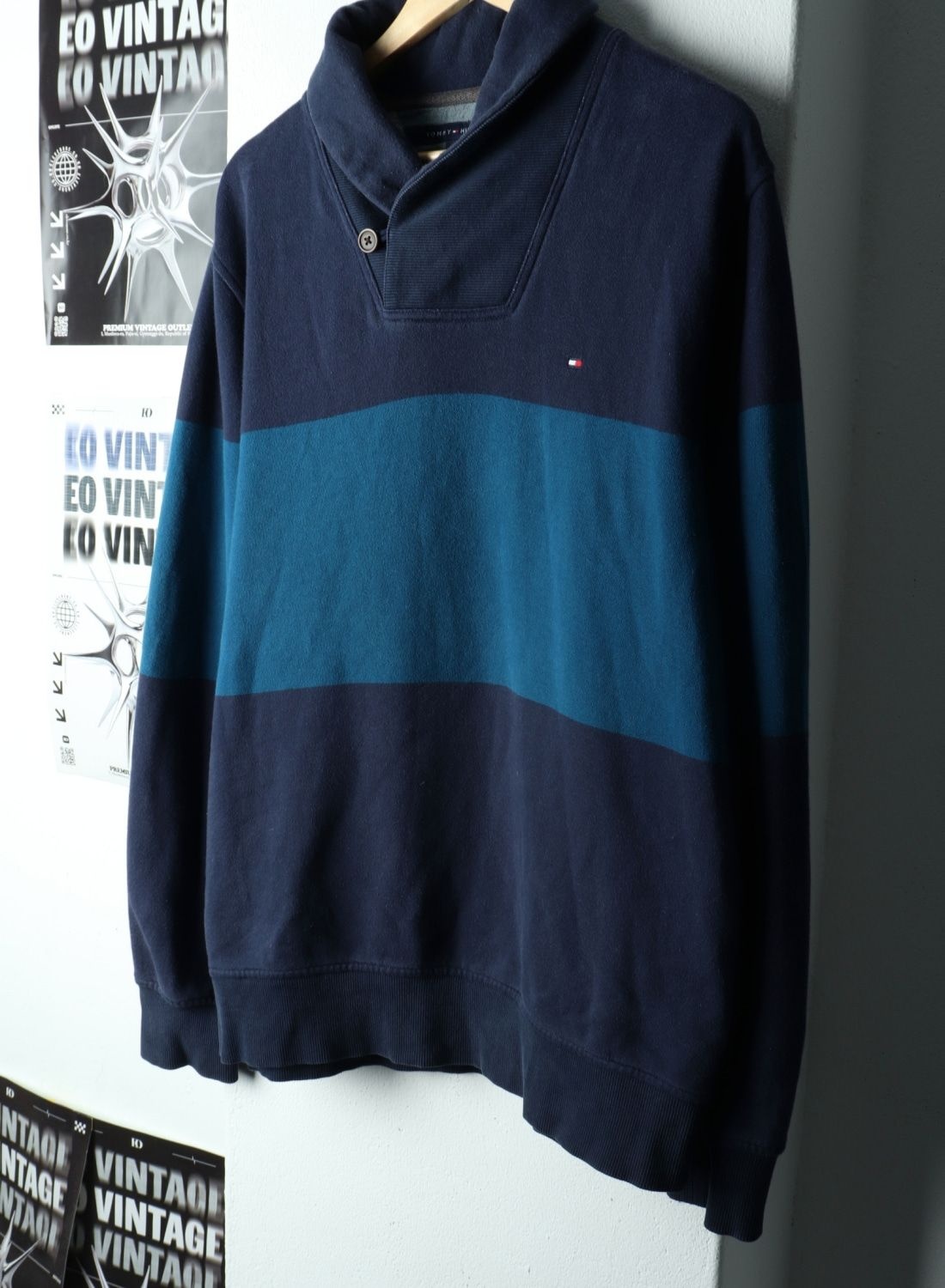 (L-XL)타미힐피거 맨투맨 티셔츠 사용감 스트라이프 기모10