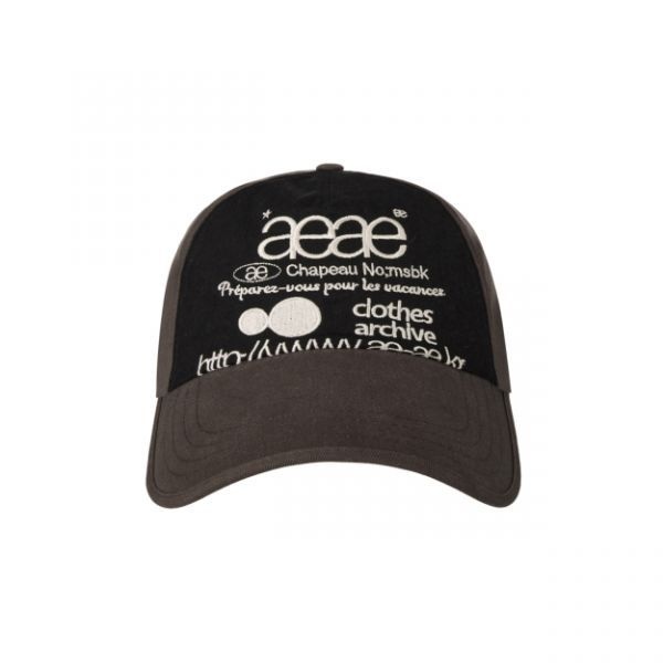 에이이에이이 AEAE WEB LOGO 5 PANNEL BALL CAP [DARK BROWNBLACK] AE44FUCA006DBB 238204