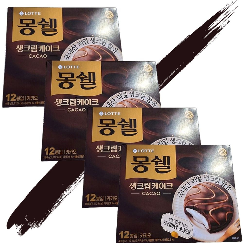 몽쉘통통 몽쉘 카카오 생크림 초콜릿 12개입 4박스 (Lkn)