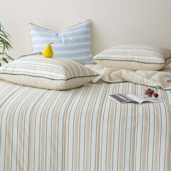 [시어서커+순면] 컬러 스트라이프 여름이불 60수 아사면 침구 (이불베개세트/SS) 273391