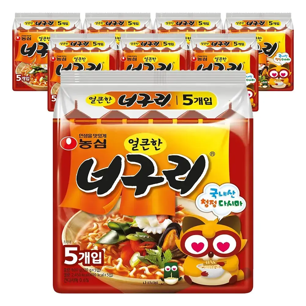 농심 농심 얼큰한너구리 120g, 40개