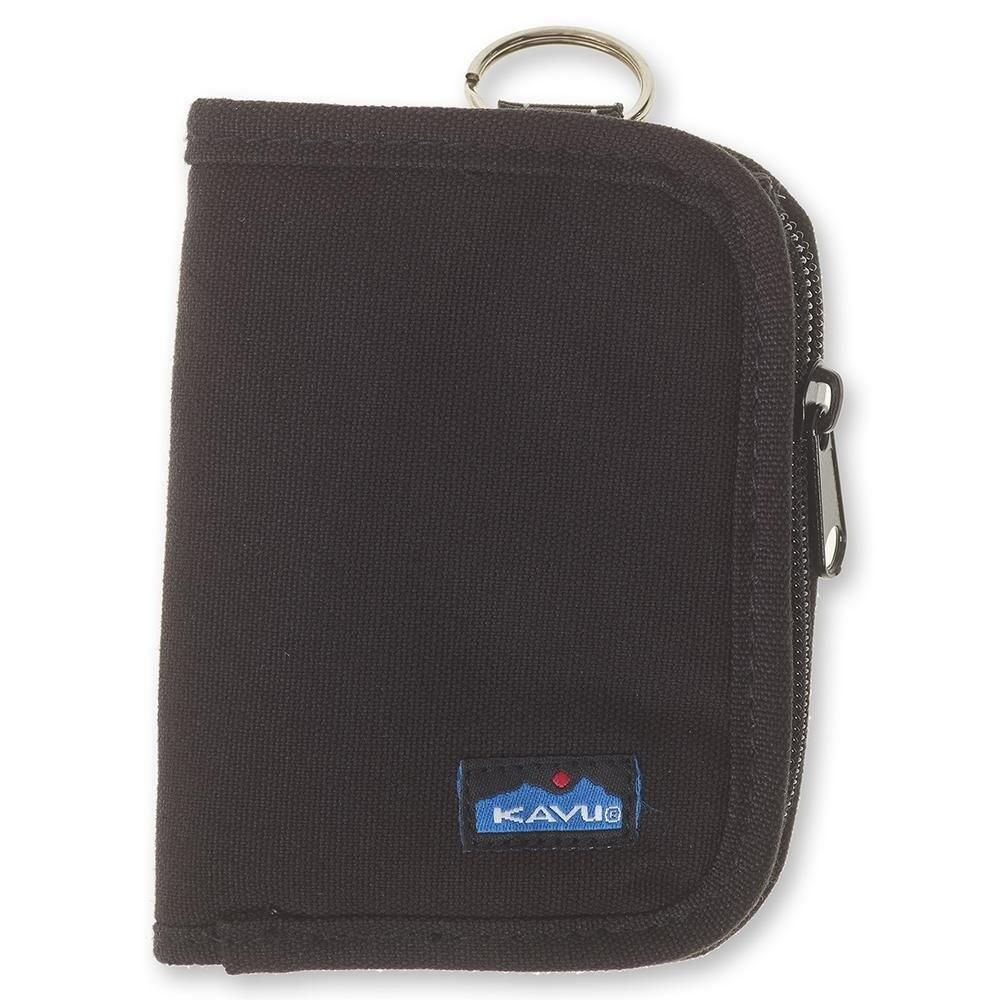 카부 카부 KAVU Zippy Wallet Bi Fold 지퍼 클러치, 탈착식 동전 파우치 포함 - 블랙, 블랙. 1