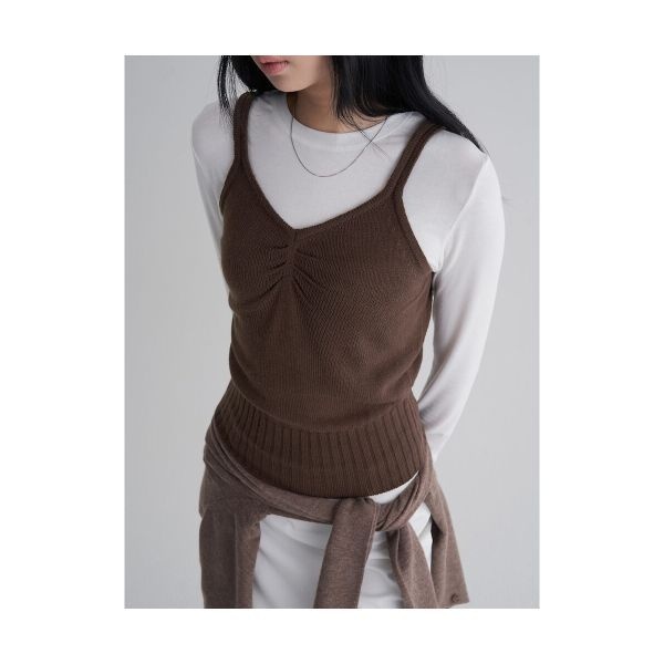 브랜드정품 에잇세컨즈 8SECONDS 레이어드 니트 베스트 브라운 263189