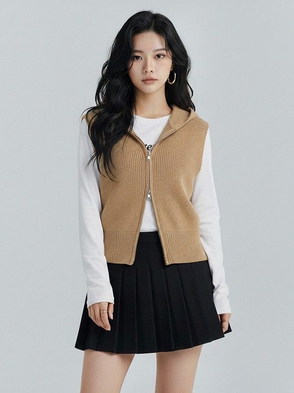 UnKnown 플로우랩 후드 집업 니트 조끼_FLKV001F25 661148