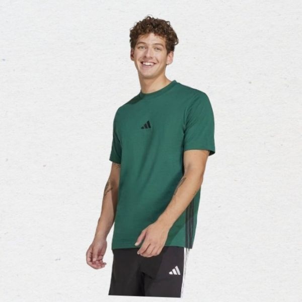 아디다스 ADIDAS 에센셜 3S 싱글 저지 티 (JD1905) 캐쥬얼 데일리 면반팔티 그린 395511