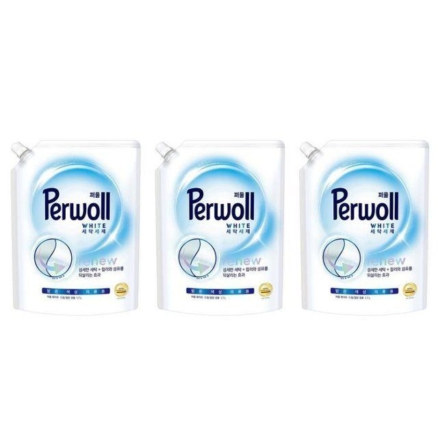 [퍼울] 퍼울 화이트 1.7L x 3개 밝은의류용 세탁세제 리필형