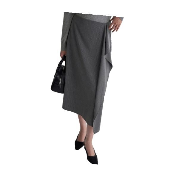 <매장정품> 8SECONDS 에잇세컨즈 드레이프 디테일 미디 스커트 애쉬 115927AY14 612252