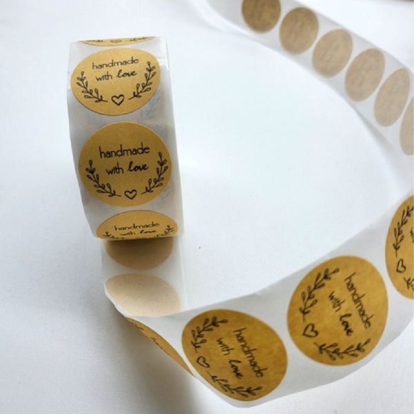 [하프클럽]배달 크라프트 롤스티커 카페 원형 스티커 배민 선물