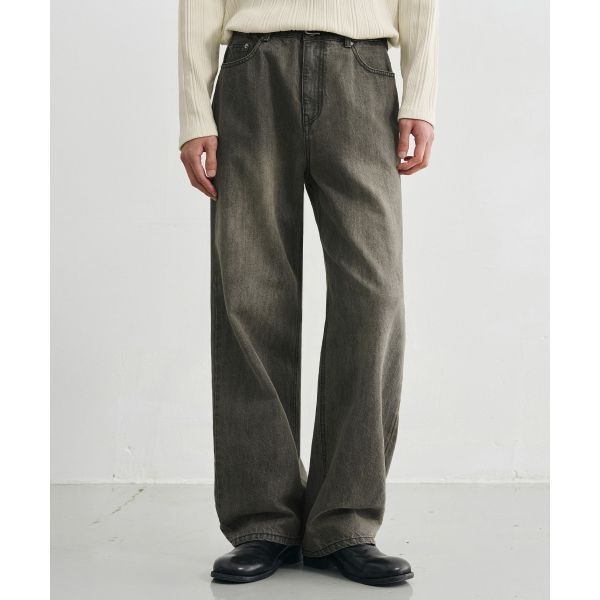 DRAW FIT 유주얼 세미 와이드 데님 팬츠 [VINTAGE GREY] 211728