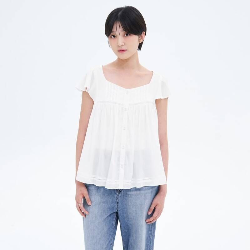 에잇세컨즈 8 Seconds 여성 시어 날개 블라우스 화이트 (325765LY51) 283645