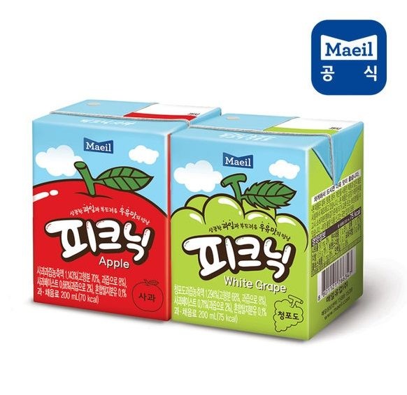 매일 피크닉 사과/청포도 200ml 48팩