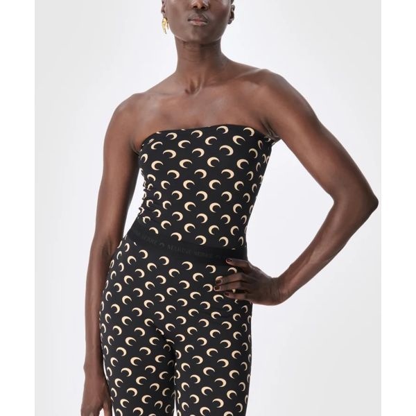 :매장정품: MARINE SERRE [적립금 10%](W) 리사이클드 문 저지 튜브 탑 인버스 탄 RECYCLED MOON JERSEY SS TUBE TOP INVERSE TAN 179346