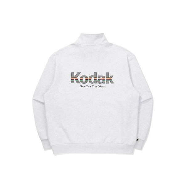 코닥 KODAK 레인보우 반집업 맨투맨 WHITE MELANGE K5323LFSH2WMG 192941