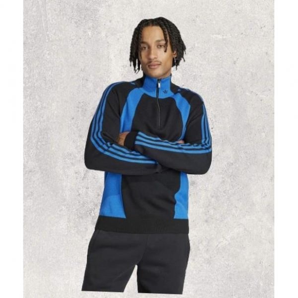 국내매장판 아디다스 ADIDAS 쿼터 지퍼 점퍼 - 블랙:블루 IR7127 592533