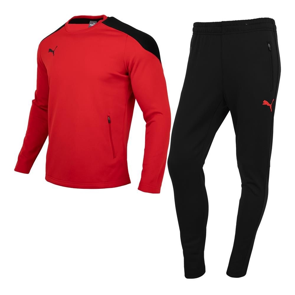 라푸마 푸마 빨강긴팔티+ 바지 기모 트레이닝세트 헬스후드 남자츄리닝 심플룩 핏좋은 남자츄리닝세트 캐쥬얼코디