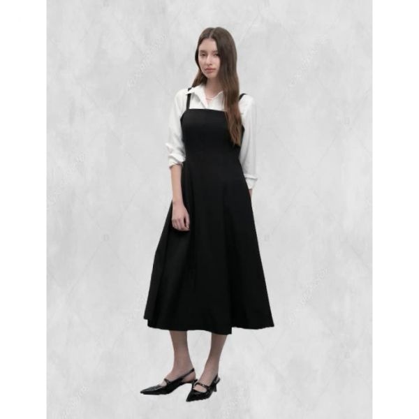 제너럴아이디어 플레어 슬리브리스 롱 원피스 [BLACK] WBE3L15504 275760 FE5359247-E2B