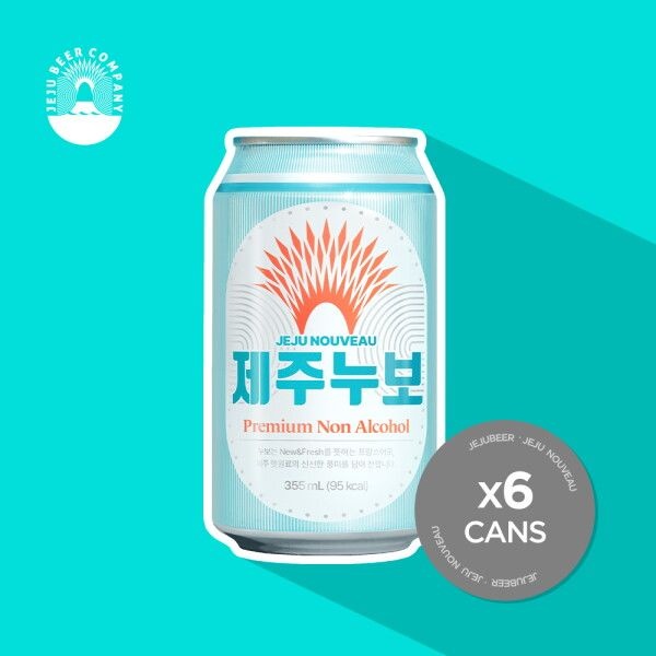 [제주맥주] [L](6캔) 프리미엄 논알콜 제주누보 355mL