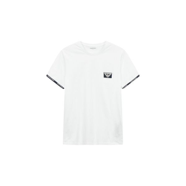 엠포리오 아르마니 EMPORIO ARMANI UNDERWEAR 스퀘어 이글 패치 라운지 티셔츠_화이트_0814114016 2312089636 287249