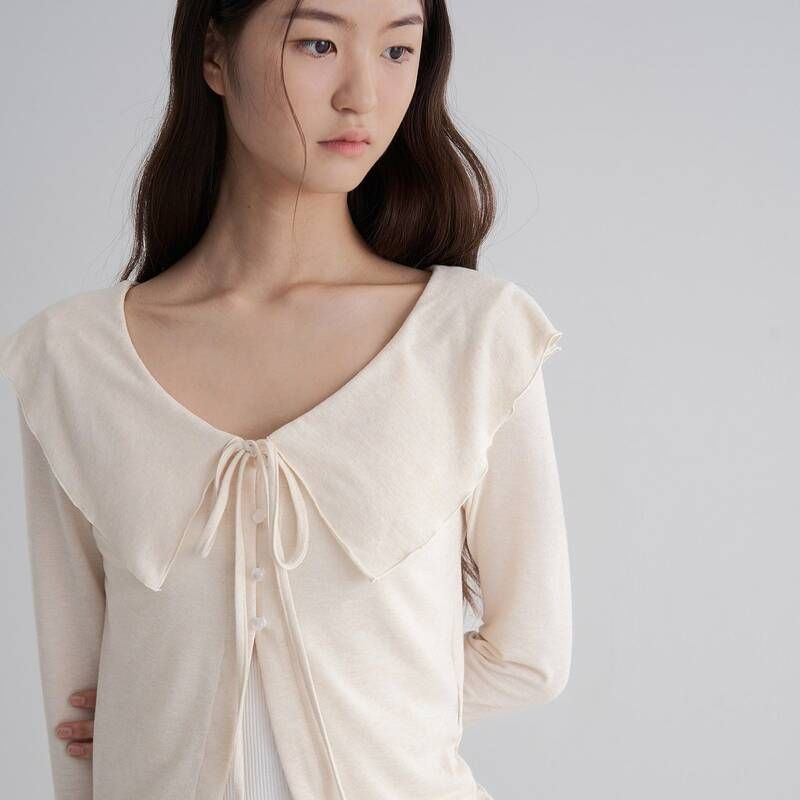 에잇세컨즈 8 Seconds 여성 와이드넥 세일러 칼라 가디건 카디건 아이보리 165841DY20 300664