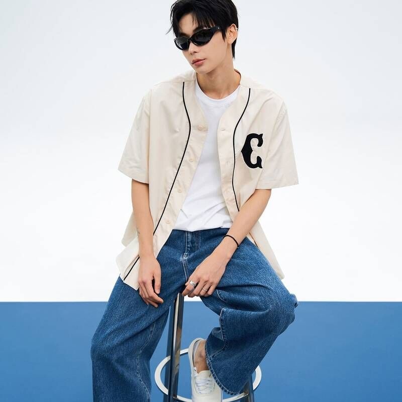 에잇세컨즈 8 Seconds 남성 베이스볼 셔츠 아이보리 265865BY10 300307