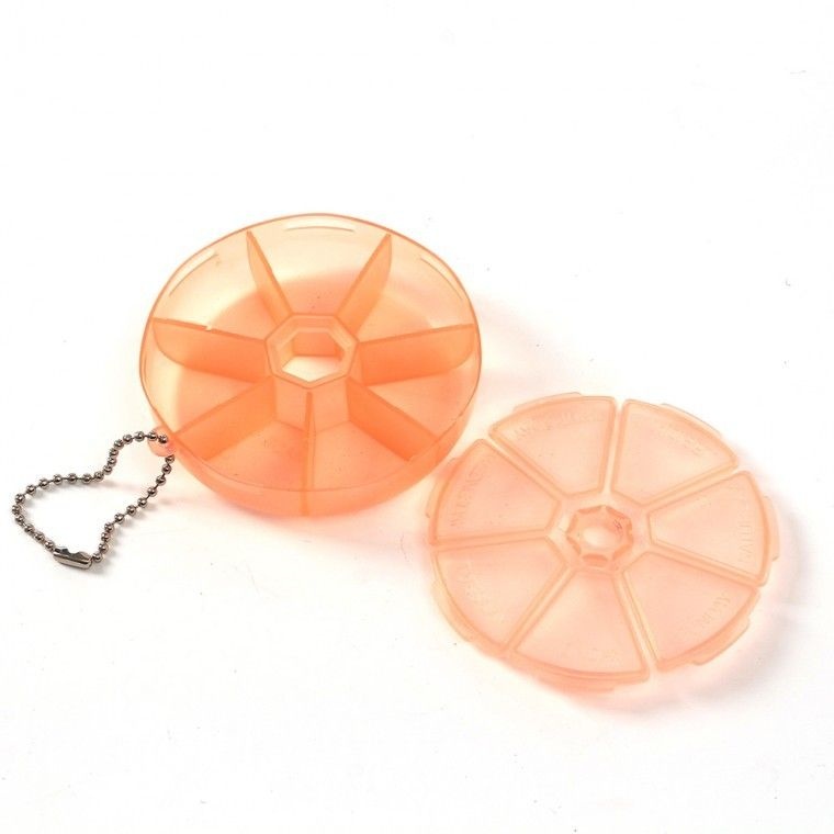 메이컬 원형 요일별 알약케이스(오렌지)