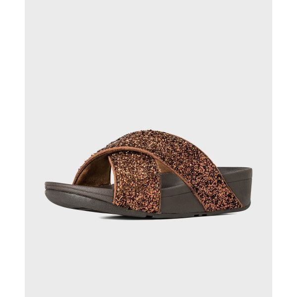 핏플랍 FITFLOP 루루 쉬머포일 슬라이드 슬리퍼 Bronze 매장정품 218089