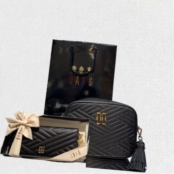 닥스 선물세트 격자엠보 체인 크로스백 & DD 로고 엠보싱 장지갑 DCBA9F361DCWA9F212 641507