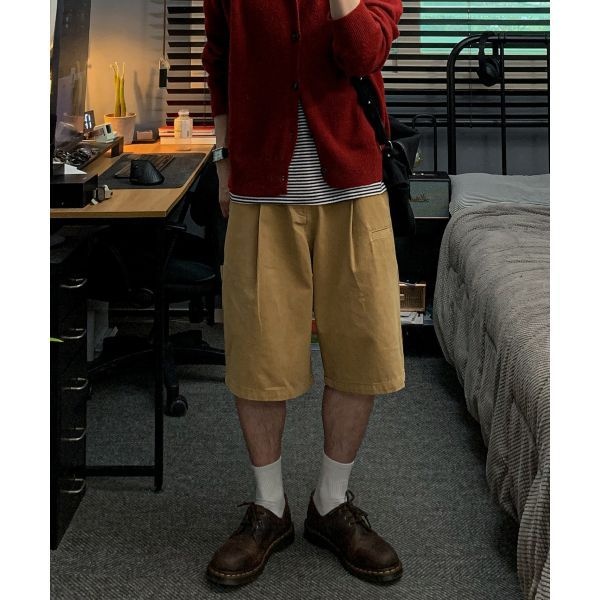 <매장정품> [DRAW FIT 드로우핏 X DAILY ROOM] 로버스트 버뮤다 와이드 치노 팬츠 [BEIGE] DFPT5202BE 178582