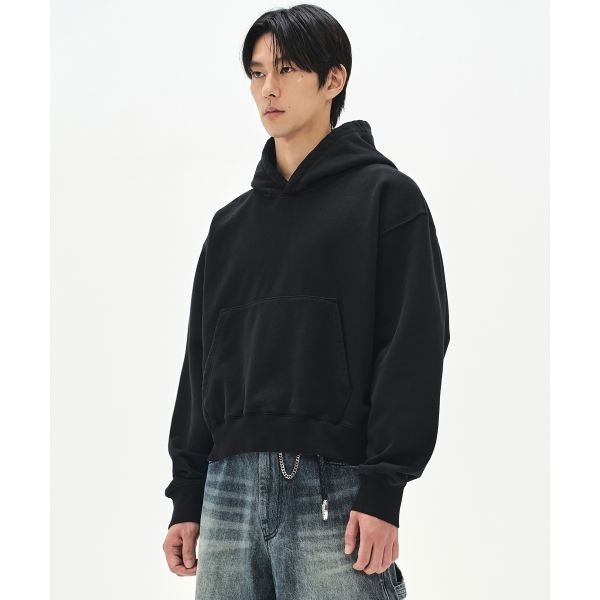 소버먼트 SOVERMENT 780G 솔리드 크롭 후드-딥 블랙- 25fw-sch-01 165739