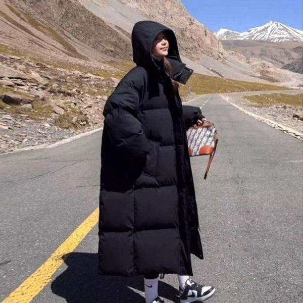 [하프클럽]우먼 쿼드컬러 노멀 캡 롱패딩 우터 동절기 집업여성롱 겨울아 스테디 상의자켓