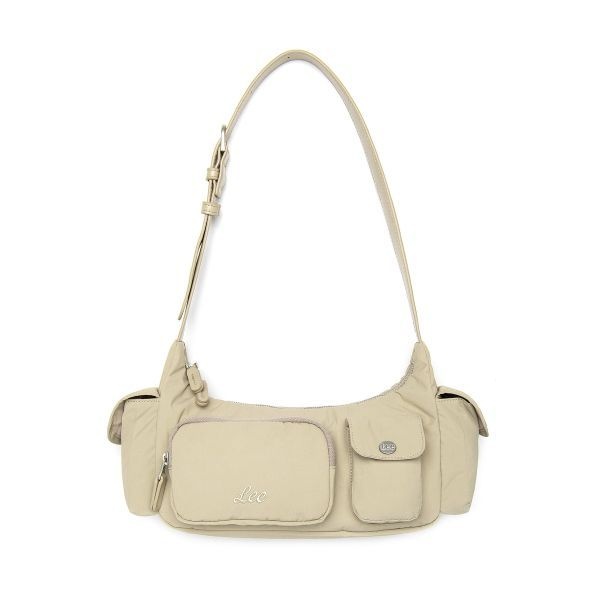 [국내 매장품] LEE 나일론 듀얼 포켓 핸드백 베이지 151563