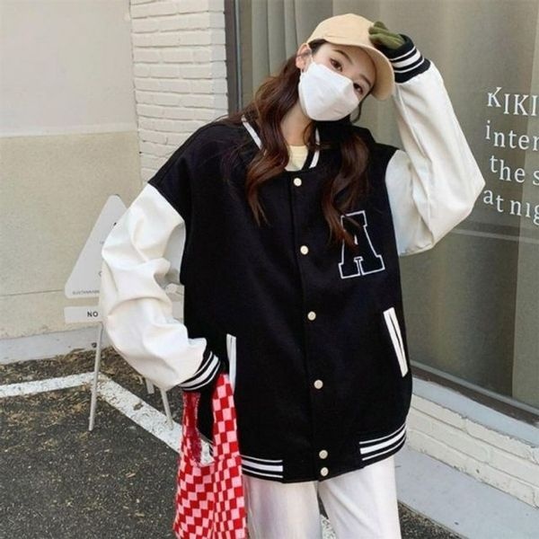 [하프클럽]우먼 큐트 스타일링 프린트베이스볼 후드집업 재킷 과잠 자켓 상의자켓 걸 오텀 스테디 우터 여자아