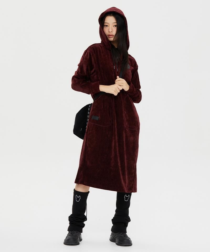 [모다아울렛][라이프워크]라이프워크 여성 셔닐벨벳 후드 원피스 LW234OP843_KG 김천구미점