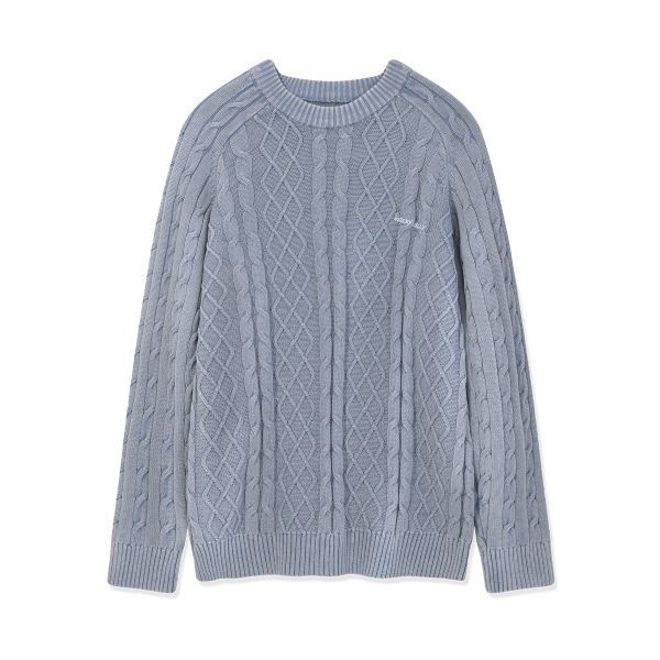 와키월리 WACKY WILLY 워싱 케이블 조직 풀오버 블루 MG2403KT13BL 121295