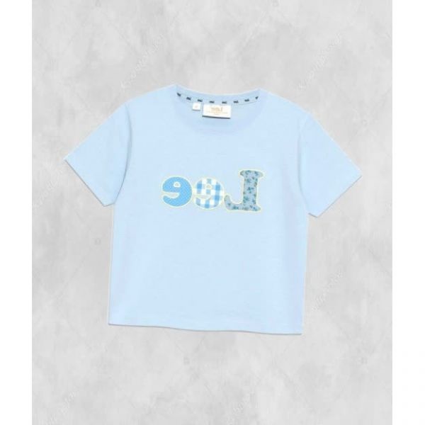 [LEE]리 우먼 아플리케 로고 크롭 티셔츠 라이트블루 232924 FE4879111-E2B