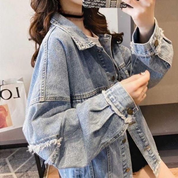 [하프클럽]여성용 봄철 오텀 사계절 출근 스테디 스타일링 진소재 진 점퍼 룩데님자켓 코디봄아 우터 여자청