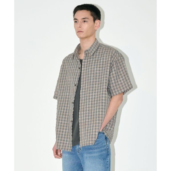ZPL이쉬 ISH 엠보 체크 셔츠 그레이 20250301018 167980