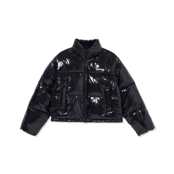 [THRASHER]{매장정품}THRER 우먼 글로시 크롭 푸퍼 블랙TR2404DP71BK260067