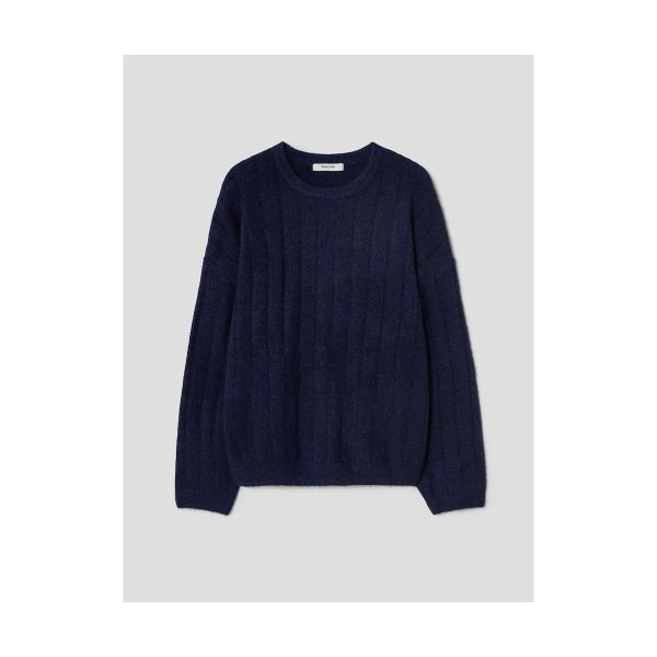 에잇세컨즈 8SECONDS 부클 골지 라운드 니트 블루 264X51DY6P 139123